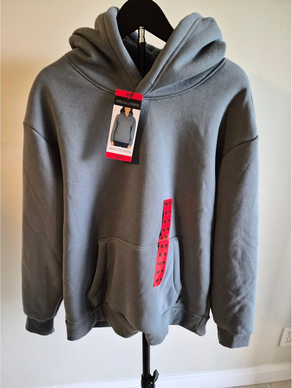Realtree Women's Medium Gray Hooded Sweatshirt with Sherpa Lining 0234
